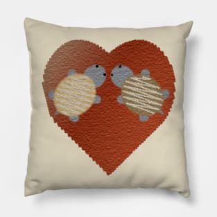 Adorable Turtles in Love Pillow