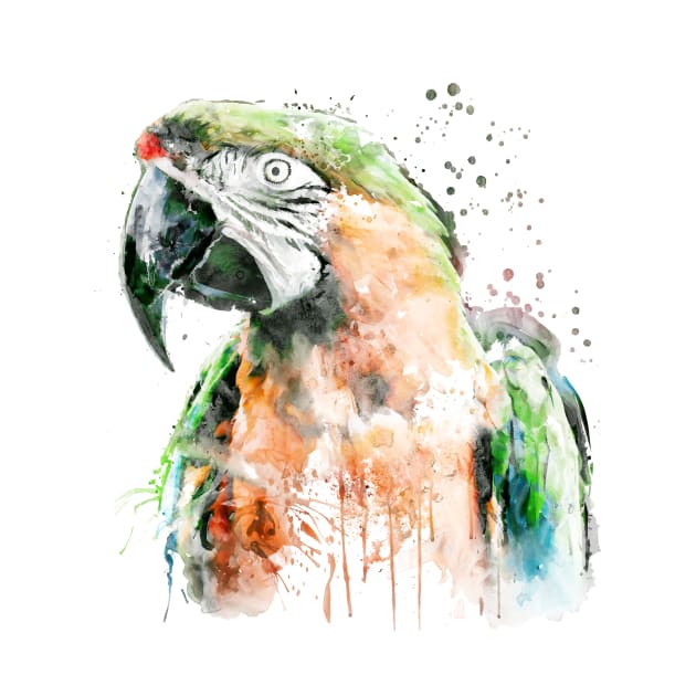 Military Macaw Parrot Head by Marian Voicu