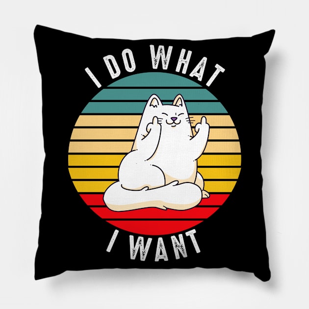 I Do What I Want Cat Pillow by Metal Works