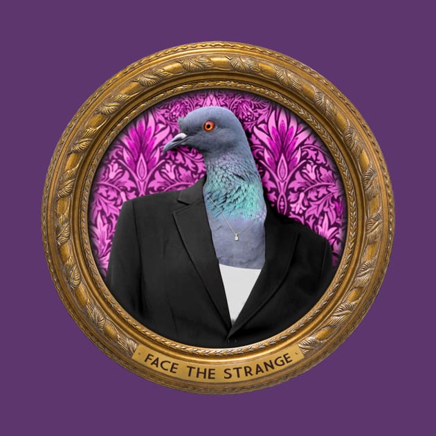 Purple Pigeon Lady in Vintage Frame by FaceTheStrange