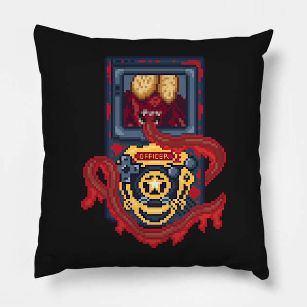 Resident Evil 2 Handheld Pixel Art Pillow by AlleenasPixels