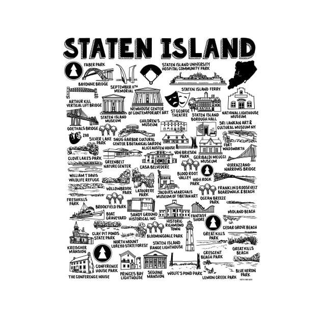 Staten Island Map Art by fiberandgloss