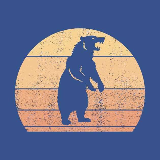 Discover Retro Sunset Grizzly Bear - Retro - T-Shirt