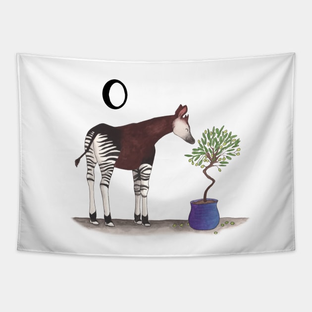 O is for Okapi Tapestry by thewatercolorwood