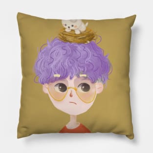 Boy with dog Pillow