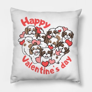 Happy valentines day cute shih tzu heart gift for valentines day Pillow