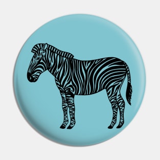 Zebra - hand drawn detailed animal design Pin