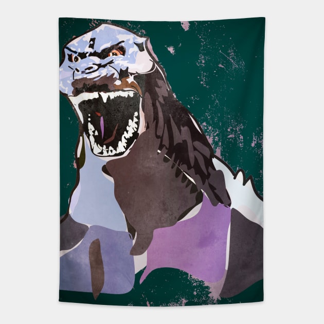 Godzilla Monster Scream Tapestry by Digital GraphX