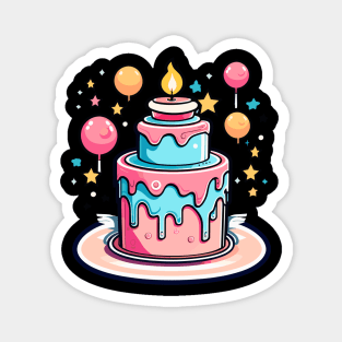 Birthday Cake Illustration Magnet
