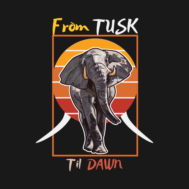 From Tusk til Dawn elephant by HyzoArt