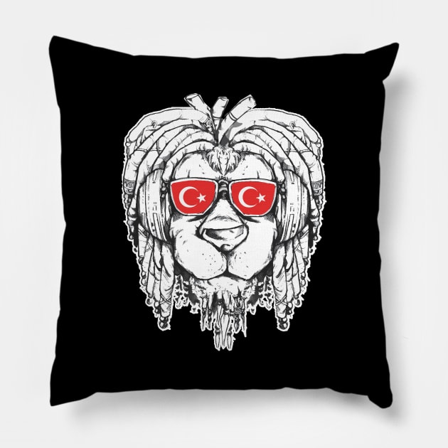 Rasta Reggae Lion Turkey Gift Rastafari Pillow by Pummli