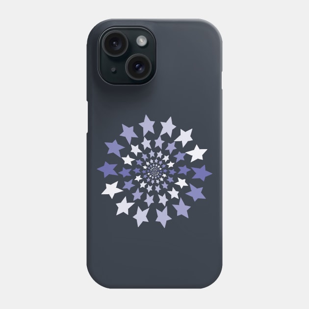 Ever Decreasing Circles Very Peri Star Graphic Phone Case by ellenhenryart