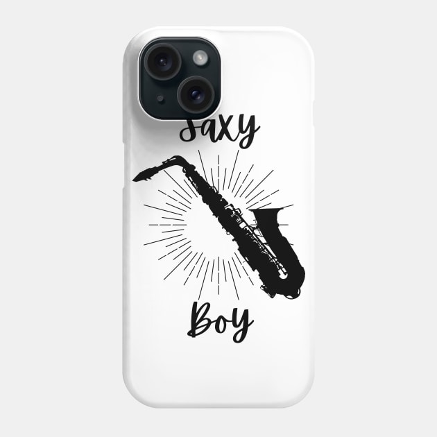 Saxy Boy - Black Version - Saxophonist Boy Funny Saxo Puns Phone Case by Millusti