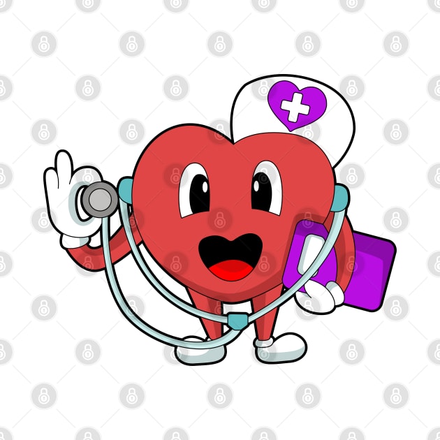 Nurse Heart Stethoscope by Markus Schnabel