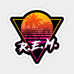 R.E.M. - Proud Name Retro 80s Sunset Aesthetic Design Magnet