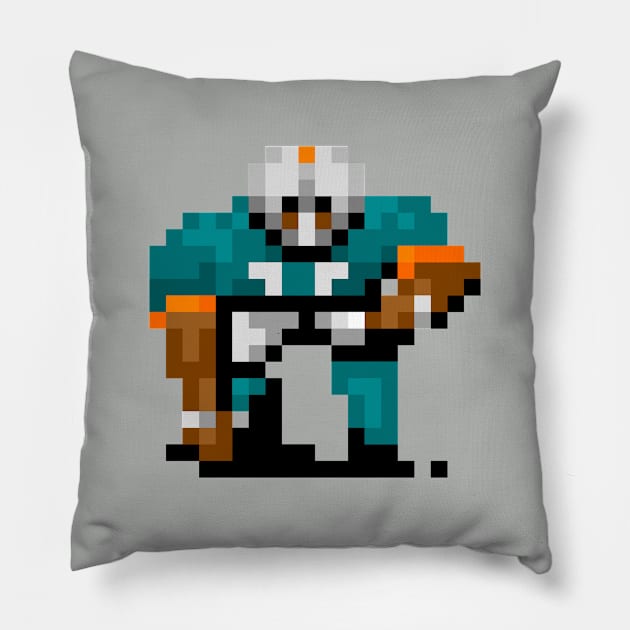 16-Bit Lineman - Miami (Throwbacks) Pillow by The Pixel League