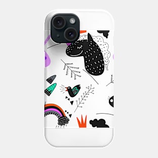 illustration pattern set of cute Animal T-Shirt Phone Case