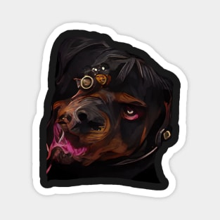 Rottweiler Steampunk gothic art Magnet