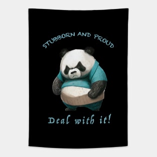 Panda Stubborn Deal With It Cute Adorable Funny Quote Tapestry