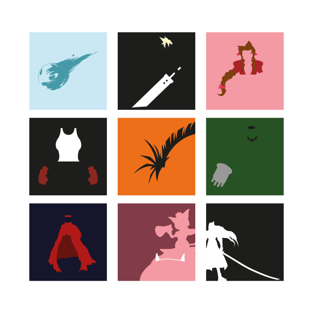 Minimalist Final Fantasy 7 Multi-shirt by PWCreate