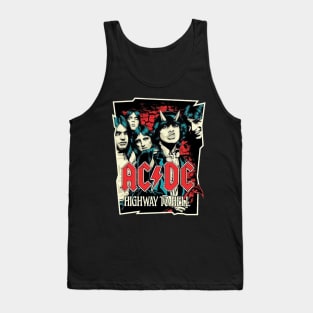 ACDC Womens Shirt Highway to Hell Vintage Concert T-shirt Black Vintage  Rock Band Tank Top Album Cover Tour Gift for Her Muscle Tank Top -   Canada