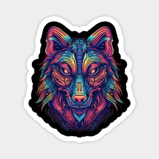 DMT Art Style Wolf Magnet