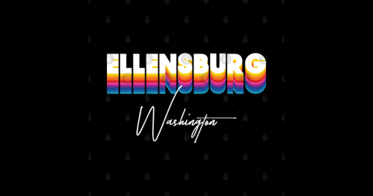 Ellensburg Washington Retro 80s 90s Vintage Clothing Custom TShirts