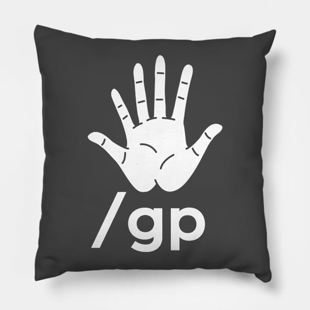 GLENN PRETENND WHITE LOGO Pillow by glennpretennd