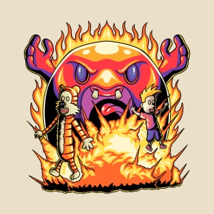 Calvin Hobbes fire monster T-Shirt