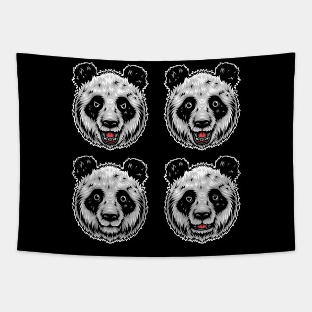 panda expression Tapestry by Yohanes Yeesa