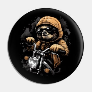 Sloth Riding a Bike Cute Funny Animals Pin