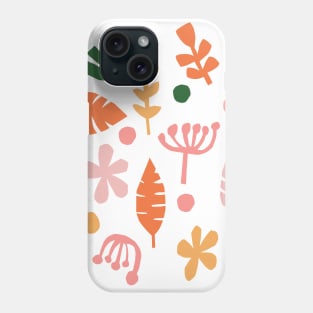 Scandinavian Abstract Paper Cut Out Flowers Phone Case