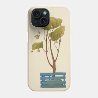 Pear tree planted in a blue box. Phone Case