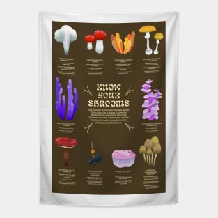 Psychedelic Know Your Shrooms Tapestry