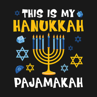 Funny Hanukkah Pajama This is My Pajamakah Boys Girls Jewish T-Shirt