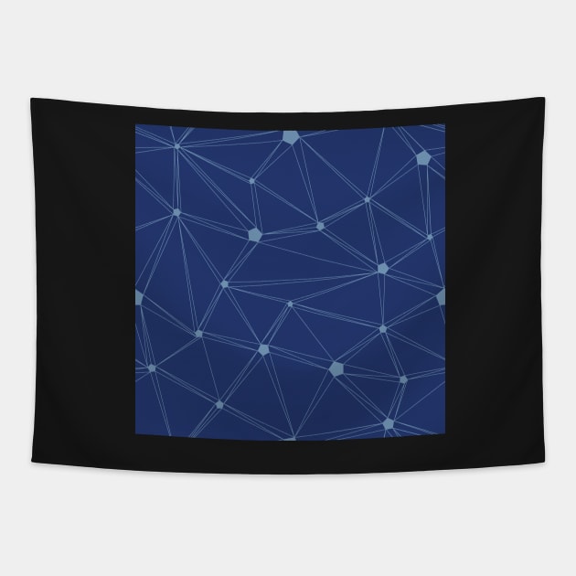 Pentagon grid classic blue Tapestry by nobelbunt