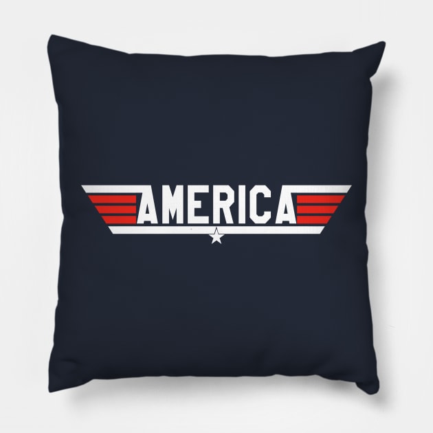 America 4th of July Pillow by LMW Art