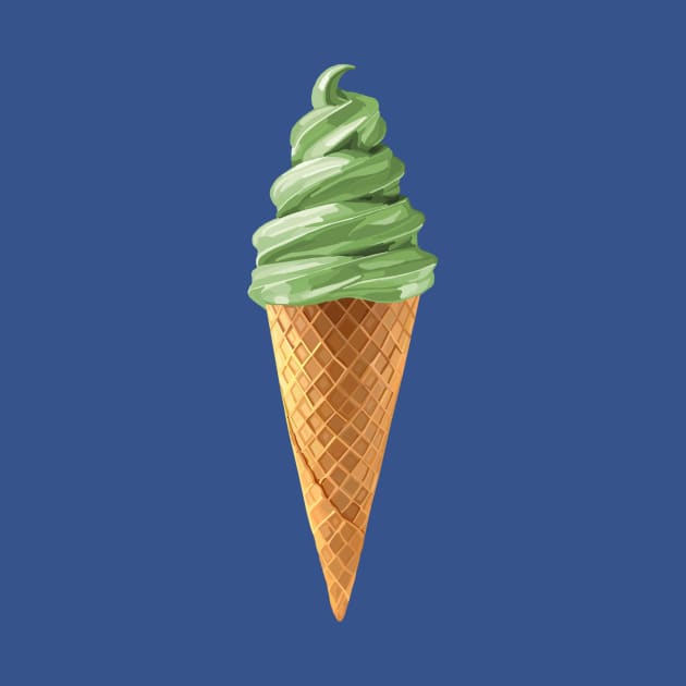 Pistachio Soft Serve Ice Cream Swirl by Art by Deborah Camp