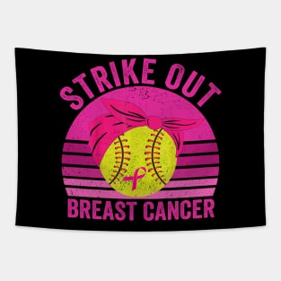 Strike Out Breast Cancer Baseball Fight Awareness Men Women Tapestry