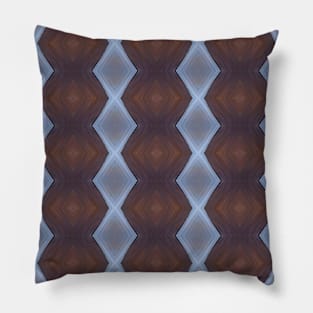 Brown and Blue Diamond Style Pattern Pillow