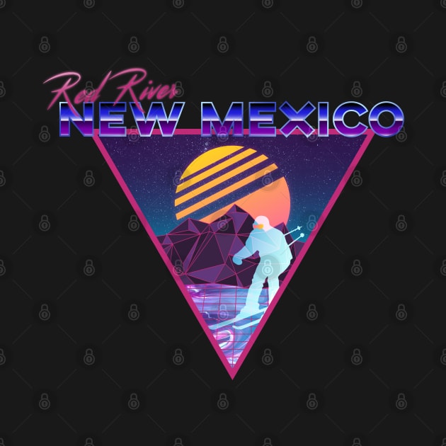 Retro Vaporwave Ski Mountain | Red River New Mexico | Shirts, Stickers, and More! by KlehmInTime