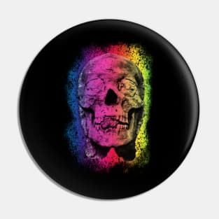 Scary Skull Head Rainbow Gradient Pastel Goth Creepy Halloween Pin