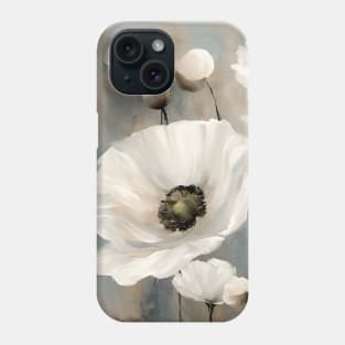 White Poppies II Floral Art Phone Case