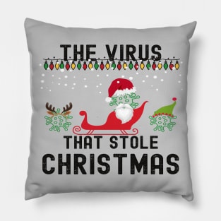 The Virus That Stole Christmas 2020 Ugly Tacky Xmas Sweater Pillow