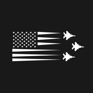 F-15 Eagle 2 Engines US Flag Contrail T-Shirt