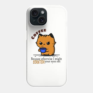 Cute Humorous Coffee Cat T-Shirt | Light Phone Case