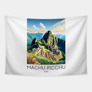 A Pop Art Travel Print of Machu Picchu - Peru Tapestry