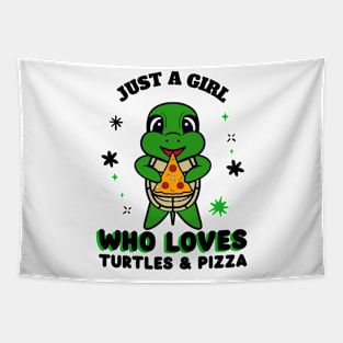 FUNNY Turtle And Pizza Love. Tapestry