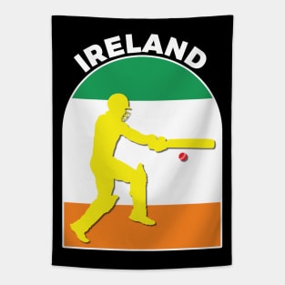 Ireland Cricket Batsman Ireland Flag Tapestry