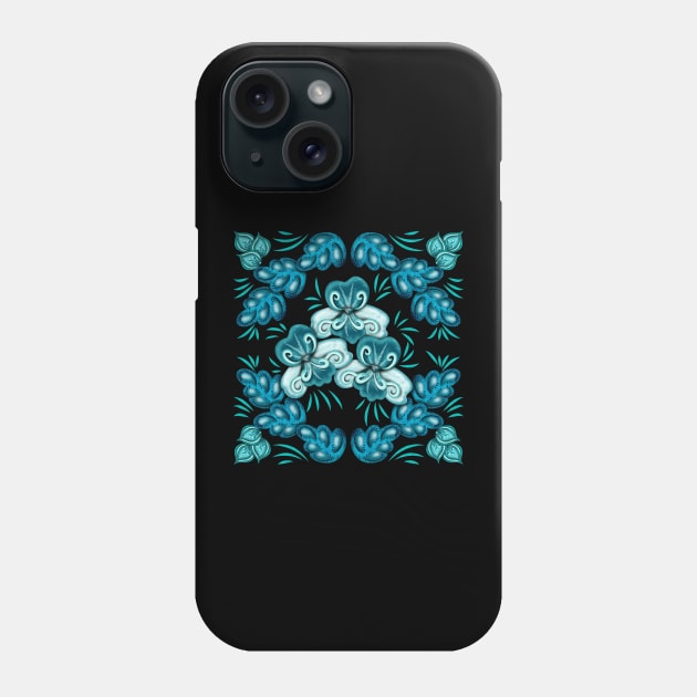 Blue zenarts flowers Phone Case by maryglu